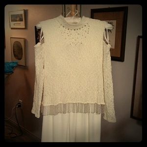 Ivory lace and chiffon Culotte